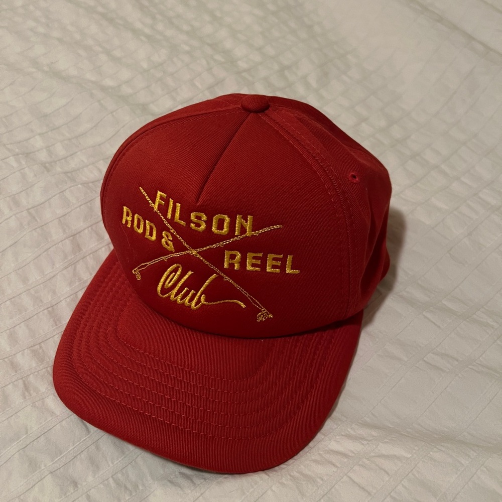 Filson Red Ballcap Hat - adjustable - worn once